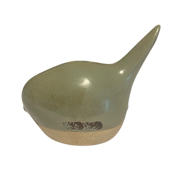 Glazed ceramic chubby bird small sage green minimalist shelf sitter decor - Picture 1 of 11